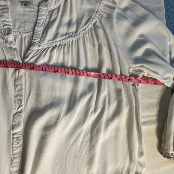 A New Day Creamy White Blouse Lightweight Long Sleeved Size Large - Picture 9 of 9